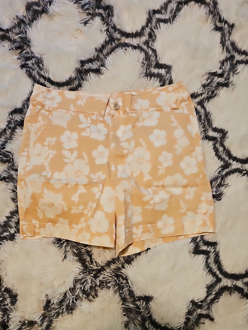 Jachs Peach and White Floral Bermuda Shorts